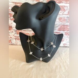 Double Strand Silver & Pink Necklace